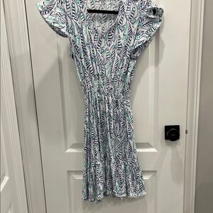 Stylish Blue and White Patterned Dress